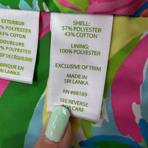 Lilly Pulitzer Palm Beach Swing Trench Coat Jacket Navy Blue Pink Size Medium - Picture 7 of 12